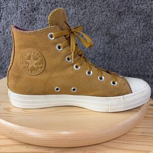 Converse High-Top Sneakers in Tan Suede